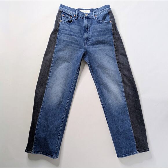 MOTHER Denim - MOTHER Superior Half Pipe Flood 27 Black Blue Two Tone 98% Cotton Premium Denim